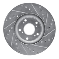 R1 2002-2015 Acura CSX Front Left Drilled & Slotted Silver Brake Rotor