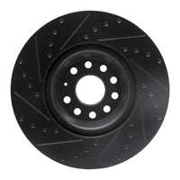 R1 2022+ Volkswagen GTI Mk 8 Front Right Drilled & Slotted Black Brake Rotor