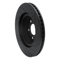 R1 2005-2023 Chrysler 300 Front Left Drilled & Slotted Black Brake Rotor