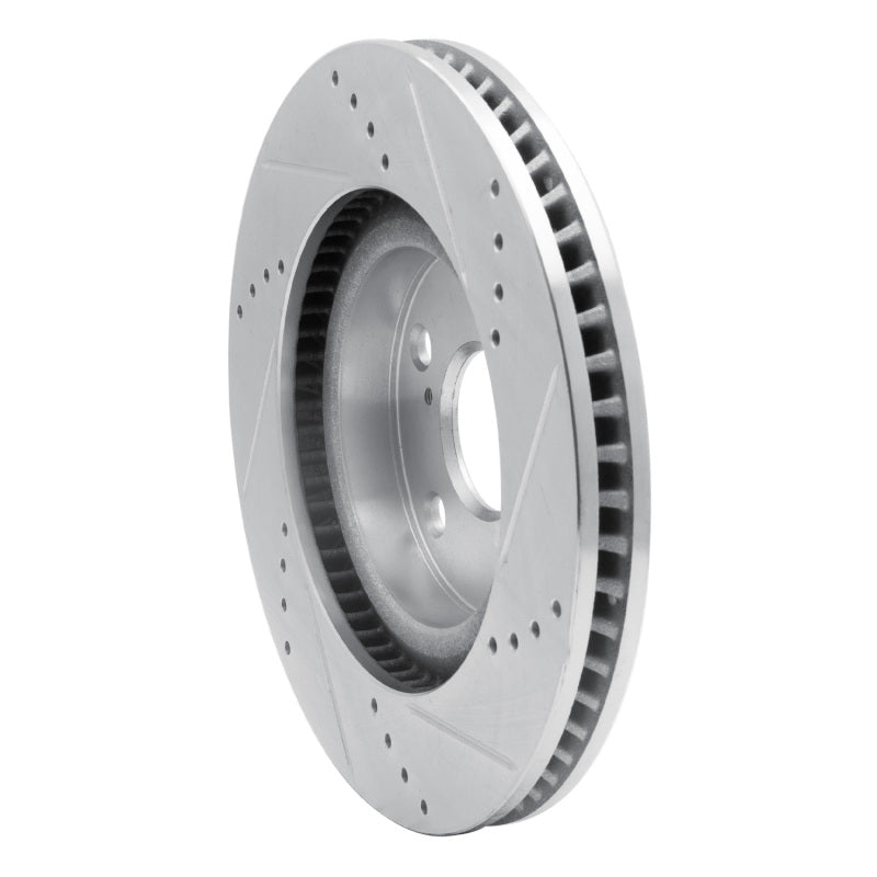 R1 Concepts Genesis G70 Front Left Drilled & Slotted Silver Brake Rotor (Part RNC631-21053L)