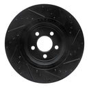 R1 2005-2023 Chrysler 300 Front Left Drilled & Slotted Black Brake Rotor