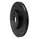 R1 2012-2019 Fiat 500E Front Right Drilled & Slotted Black Brake Rotor