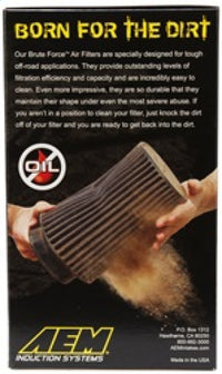 AEM Induction 3.5-Inch x 9-Inch Dryflow Conical Universal Air Filter - Reusable Synthetic Filter with Clamp-On Design