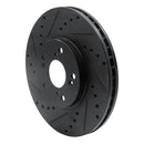 R1 1999-2014 Acura TL Front Left Drilled & Slotted Black Brake Rotor