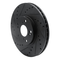 R1 1999-2014 Acura TL Front Left Drilled & Slotted Black Brake Rotor