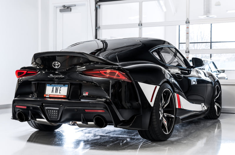 AWE Tuning 2020 Toyota Supra A90 Non-Resonated Touring Edition Exhaust - 5in Diamond Black Tips
