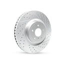 R1 Concepts Genesis G70 2022-2023 Front Right Drilled & Slotted Geo-Carbon Rotor