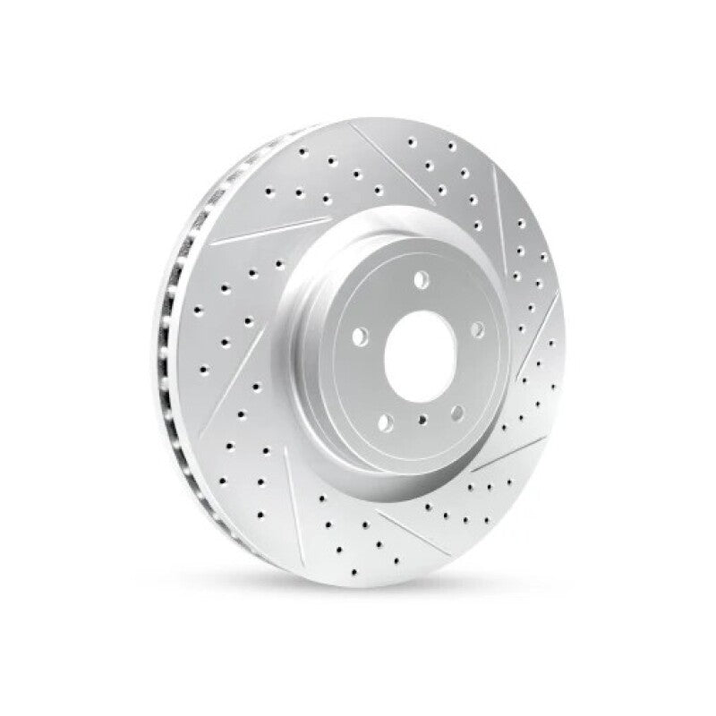 R1 Concepts Genesis G80 2018-2023 Rear Right Drilled & Slotted Geo-Carbon Rotor
