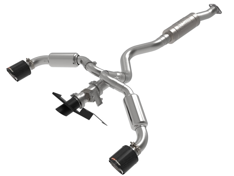 aFe 23+ Toyota GR Corolla L3 1.6L (t) Gemini XV 3in to 2-1/2in CatBack Exhaust w/Carbon Fiber Tips