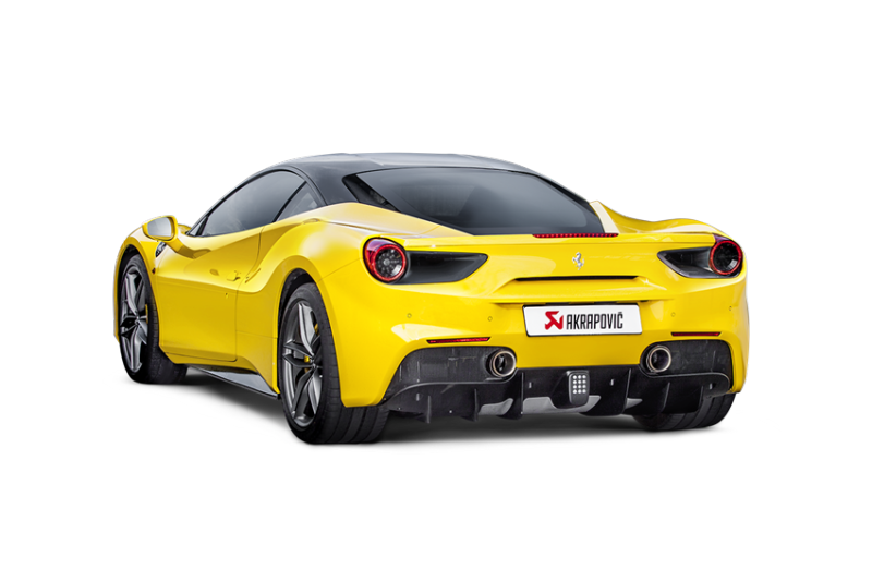 Akrapovic Slip-On Line for Ferrari 488 GTB & Spider (2016-2017) Titanium with Carbon Tips