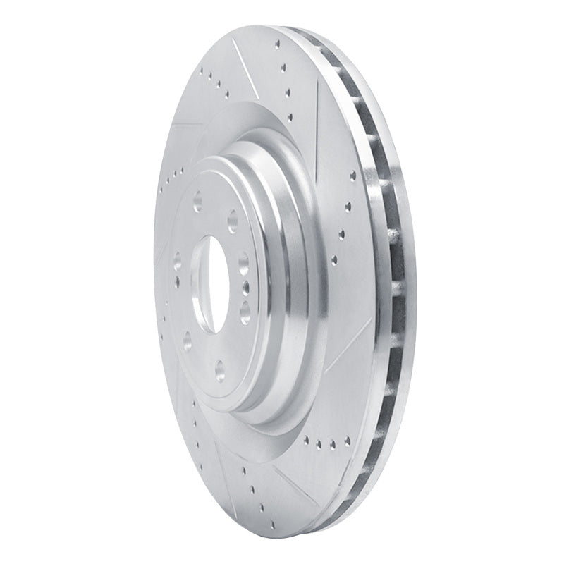 R1 Concepts Cadillac Escalade Front Right Drilled & Slotted Silver Brake Rotor (Part Number: RNC631-47079R)