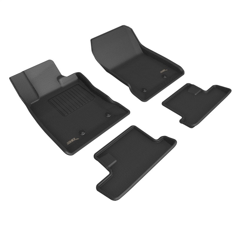 3D MAXpider 2022 Toyota GR86 Kagu 1st & 2nd Row Floor Mats - Black (L1TY28301509)