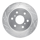 R1 Concepts Cadillac Escalade EXT Rear Left Drilled & Slotted Silver Brake Rotor (Part Number: RNC631-48053L)