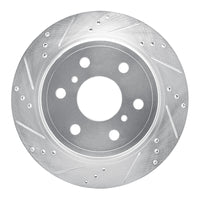 R1 Concepts Cadillac Escalade EXT Rear Left Drilled & Slotted Silver Brake Rotor (Part Number: RNC631-48053L)