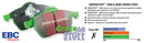 EBC Greenstuff 2000 Series Sport Rear Brake Pads for Subaru Outback and Legacy (Part Number: ebcDP22257)