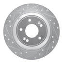 R1 Concepts Genesis G70 Rear Left Drilled & Slotted Silver Brake Rotor (Part Number: RNC631-21041L)