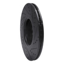R1 2014-2019 Ford Focus Front Left Drilled & Slotted Black Brake Rotor