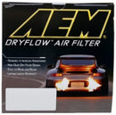AEM DryFlow Air Filter for 2007-2014 Ford and Volvo Models - Round 2.75 inch ID x 6.25 inch OD x 8.25 inch H