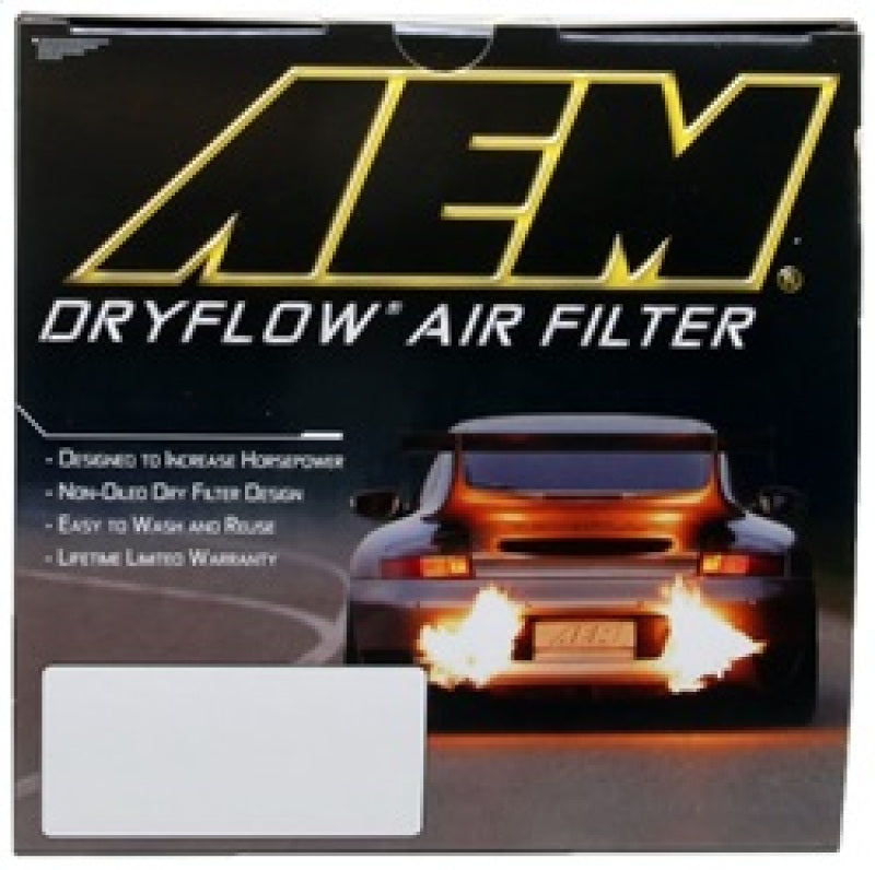 AEM DryFlow Air Filter for 2007-2014 Ford and Volvo Models - Round 2.75 inch ID x 6.25 inch OD x 8.25 inch H