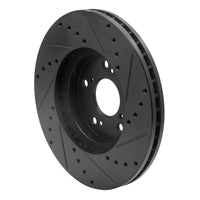 R1 1999-2014 Acura TL Front Left Drilled & Slotted Black Brake Rotor