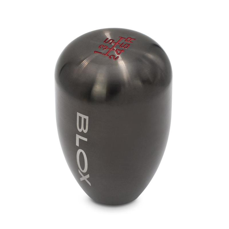 BLOX Racing 6-Speed Billet Shift Knob - Gun Metal, 12x1.25mm Thread