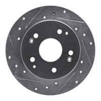 R1 1997-2006 Acura RSX Rear Left Drilled & Slotted Silver Brake Rotor
