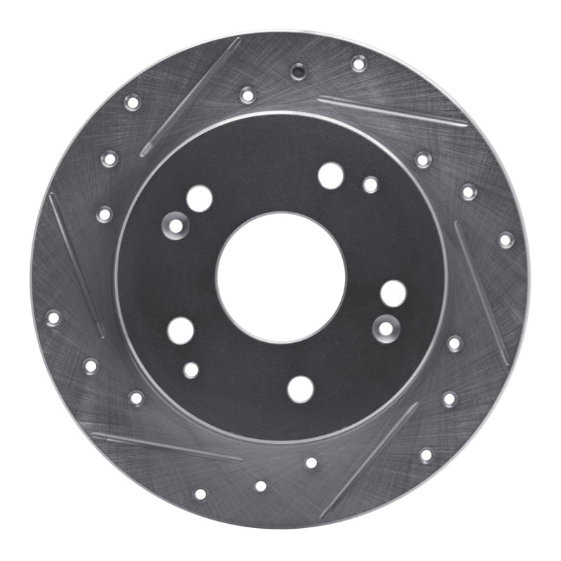 R1 1997-2006 Acura RSX Rear Left Drilled & Slotted Silver Brake Rotor