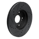R1 1998-2022 Acura ILX Front Right Drilled & Slotted Black Brake Rotor