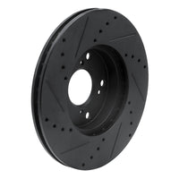 R1 1998-2022 Acura ILX Front Right Drilled & Slotted Black Brake Rotor