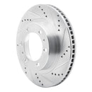 R1 Concepts Toyota FJ Cruiser Front Right Drilled & Slotted Silver Brake Rotor (Part No. RNC631-76128R)
