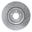 R1 Concepts Genesis G70 Front Left Drilled & Slotted Silver Brake Rotor (2018-2023)