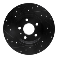 R1 2008-2025 Audi A5 Sportback Rear Right Drilled & Slotted Black Brake Rotor