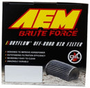 AEM Induction Brute Force Dryflow Conical Air Filter - 6-inch Base OD, 3.5-inch Flange ID, 5.25-inch Height