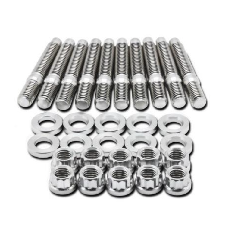BLOX Racing SUS303 Stainless Steel Exhaust Manifold Stud Kit M8 x 1.25mm, 45mm Length - 9 Pieces
