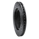 R1 2005-2023 Chrysler 300 Front Right Drilled & Slotted Black Brake Rotor