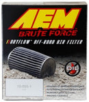 AEM Induction Brute Force Dryflow Conical Air Filter - 6-inch Base OD, 3.5-inch Flange ID, 5.25-inch Height