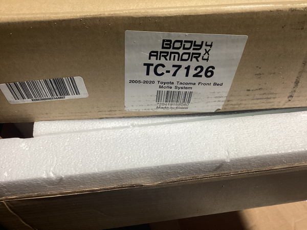 Body Armor 4x4 2005+ Toyota Tacoma Front Bed Molle System (bodTC-7126) — Incomplete: Missing x2 upper mounting brackets
