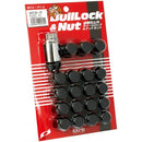 Project Kics Juego de 16 LUGS + 4 CERRADURAS Negro Bullock y Tuerca - 12X1.50