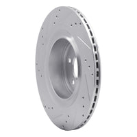 R1 2008-2025 Infiniti G37 Rear Right Drilled & Slotted Silver Brake Rotor