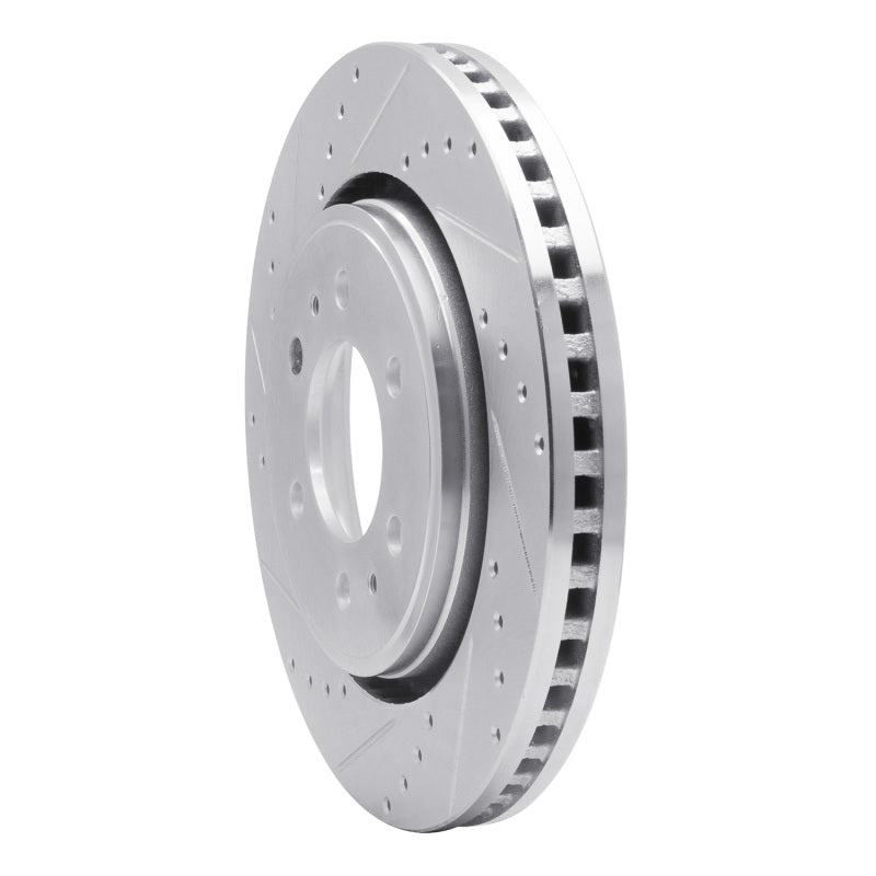 R1 Concepts Front Left Drilled & Slotted Silver Brake Rotor for Ford Expedition 2007-2021
