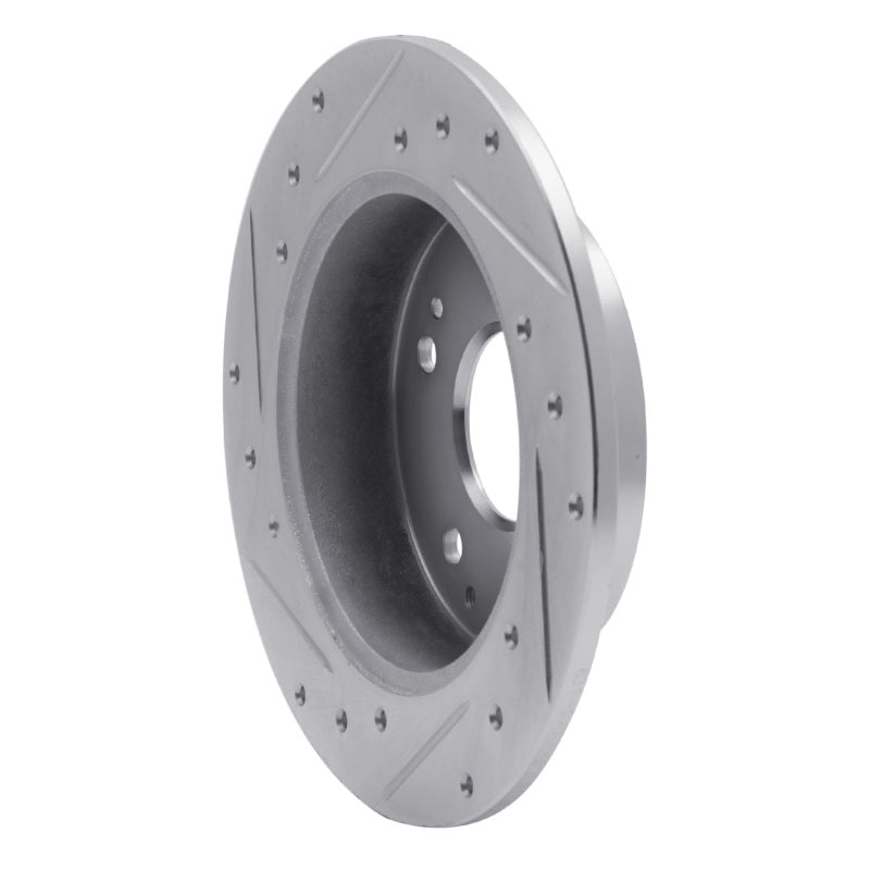 R1 1997-2006 Acura RSX Rear Right Drilled & Slotted Silver Brake Rotor
