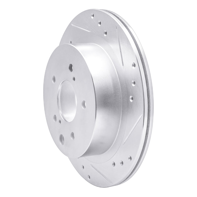 R1 1989-1996 Nissan 300ZX Turbo Rear Right Drilled & Slotted Silver Brake Rotor