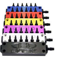 BLOX Racing Billet 6-Port Vacuum Manifold Kit - Black for Automotive Performance