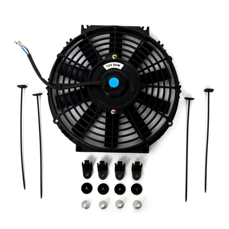 BLOX Racing 12-Inch Electric Slim Fan - Black for Automotive Cooling
