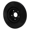 R1 2005-2020 Subaru Impreza Front Left Drilled & Slotted Black Brake Rotor