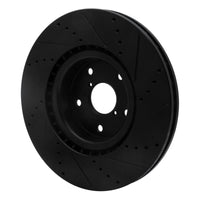 R1 2005-2020 Subaru Impreza Front Left Drilled & Slotted Black Brake Rotor