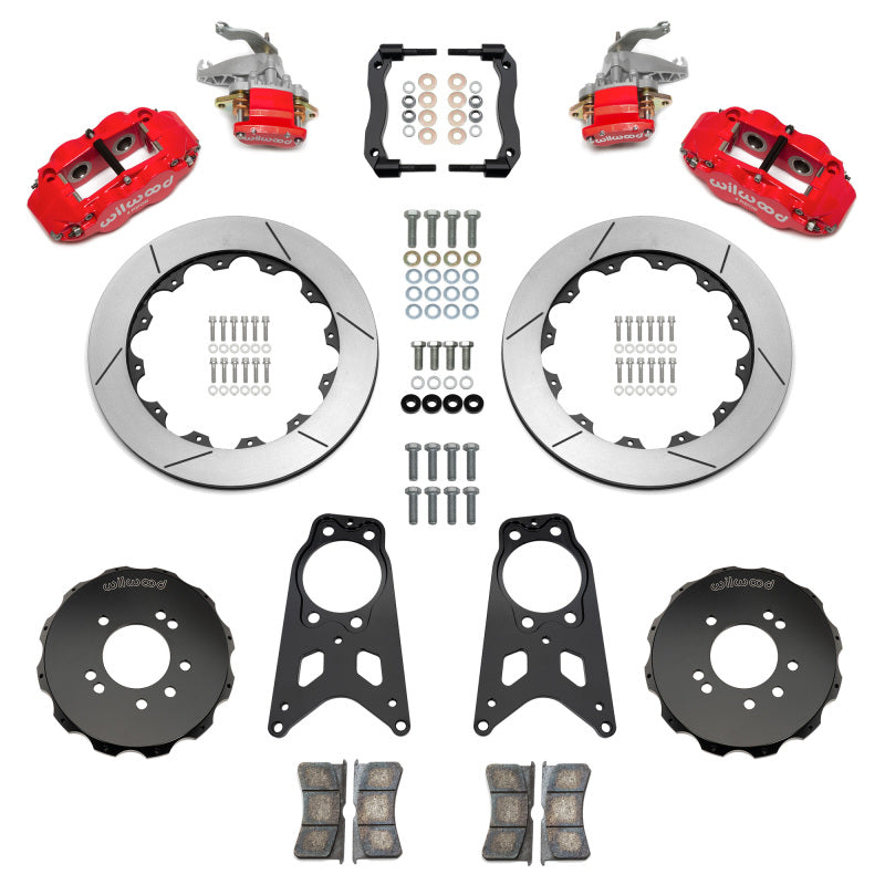 Wilwood Rear Parking Brake Kit for Nissan 240SX (1989-1998) with 13.50-inch Slotted Rotors - Red
