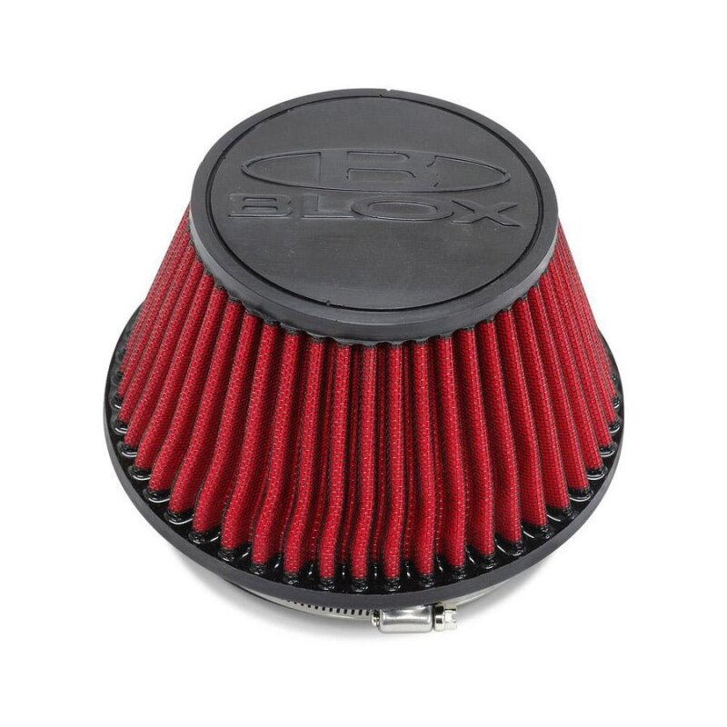 BLOX Racing Shorty Performance 5-inch Air Filter with 3.5-inch Velocity Stack and Coupler Kit - Black