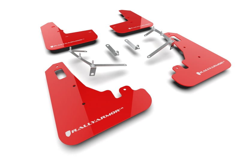 Rally Armor 22-25 Subaru BRZ / Toyota GR86 Red UR Mud Flap w/White Logo (MF99-UR-RD-WH)