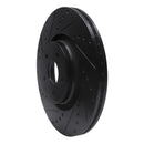 R1 2014-2019 Ford Focus Front Left Drilled & Slotted Black Brake Rotor